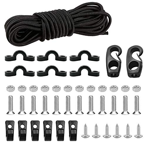 Kayak Deck Rigging Kit 8 Feet Bungee Cord with Hooks, Tie-Downs & Ends - Marine Grade