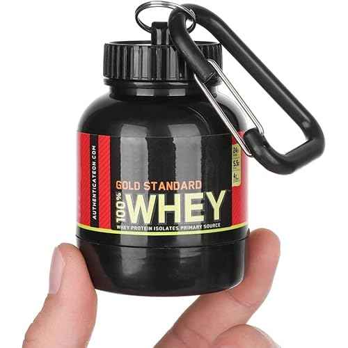 Protein Powder and Supplement Funnel Keychain - Protein Powder Container with Durable Key-Chain Portable to-Go Container for The Gym, Workouts, Fitness, and Travel, Black (2Pack, NO)