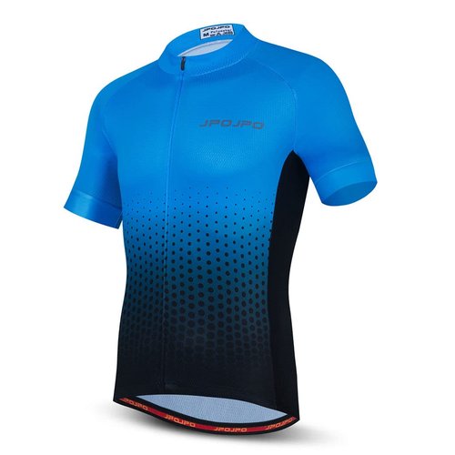 Mens Cycling Jersey Short Sleeve, Mountain Bike Shirt Youth Bicycle Clothes for Biking Biker Road Cyclist Blue Black Dot XXL