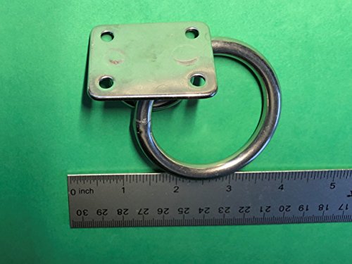 Marine Grade Stainless Steel Square Pad Eye with Ring 5/16" 8mm 50x40mm