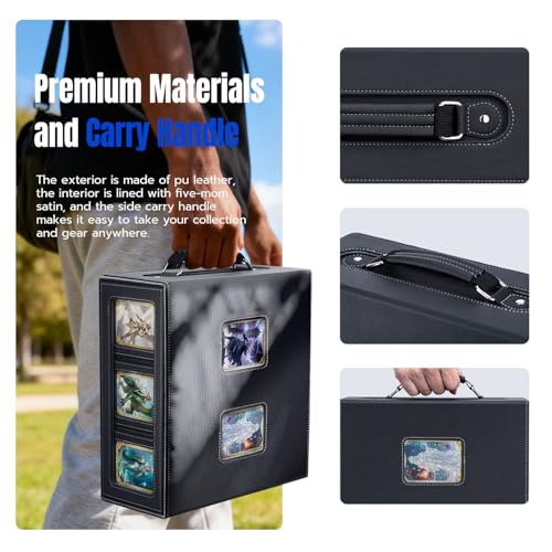 MTG Commander Deck Box with Handle for 6 Decks, Card Organizer & Storage