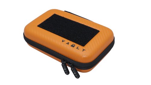 Vault Nano Protective Mini Travel Case in Matte Black, Carbon, Green Carbon, White Carbon, Purple Carbon and Orange Carbonwith Zipper Closure (Orange Carbon)