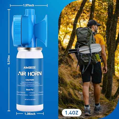 Air Horn Bear Horn: Air Horns For Safety Boat Horn For Self Defense - 115dB Heard Up to 0.5-Miles Away (1 Pack)