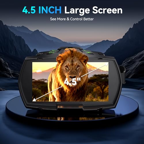 Night Vision Binoculars with 4.5" Screen 4K IR Goggles - Outdoor Hunting & Wildlife Observation