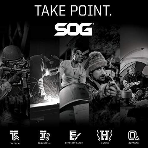 SOG Survival Hawk - Specialty Outdoor Tactical Hatchet, Fire Starter, Nail Puller, Hammer, Multi-Purpose Blade with Reflective Paracord Wrapped Handle (SK1001-CP),Black