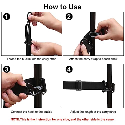 Black Adjustable Carry Strap for Folding Chairs - Beach & Camping