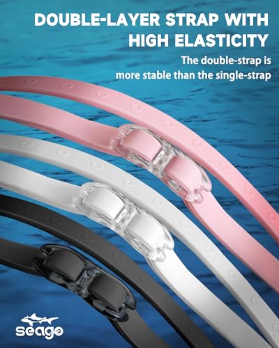Seago Racing Swim Goggles Adult & Youth Anti-Fog UV Protection Red & White B