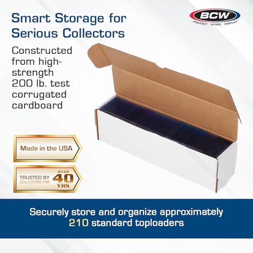 14-Inch Toploader Card Storage Box 5 Pack - Heavy Duty Organizer for Sports & Trading Cards