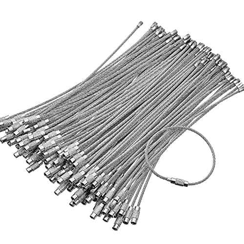 Shimeyao Wire Keychain Cable Metal Wire Cable Key Ring 6" Stainless Steel Loop Luggage Tag for Outdoor Hiking Items Hanging
