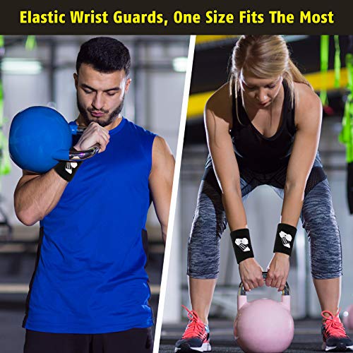 Kettlebell Wrist Guards with Sweatbands - Shock Absorbing Support for Weightlifting