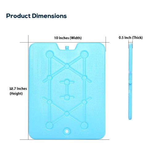 Tapleap Large Ice Packs for Coolers - 13 x 10 x 0.5 inch Freezer Packs - Long-Lasting and Reusable Dry ice, 25 Minute Quick Freeze Set of 20