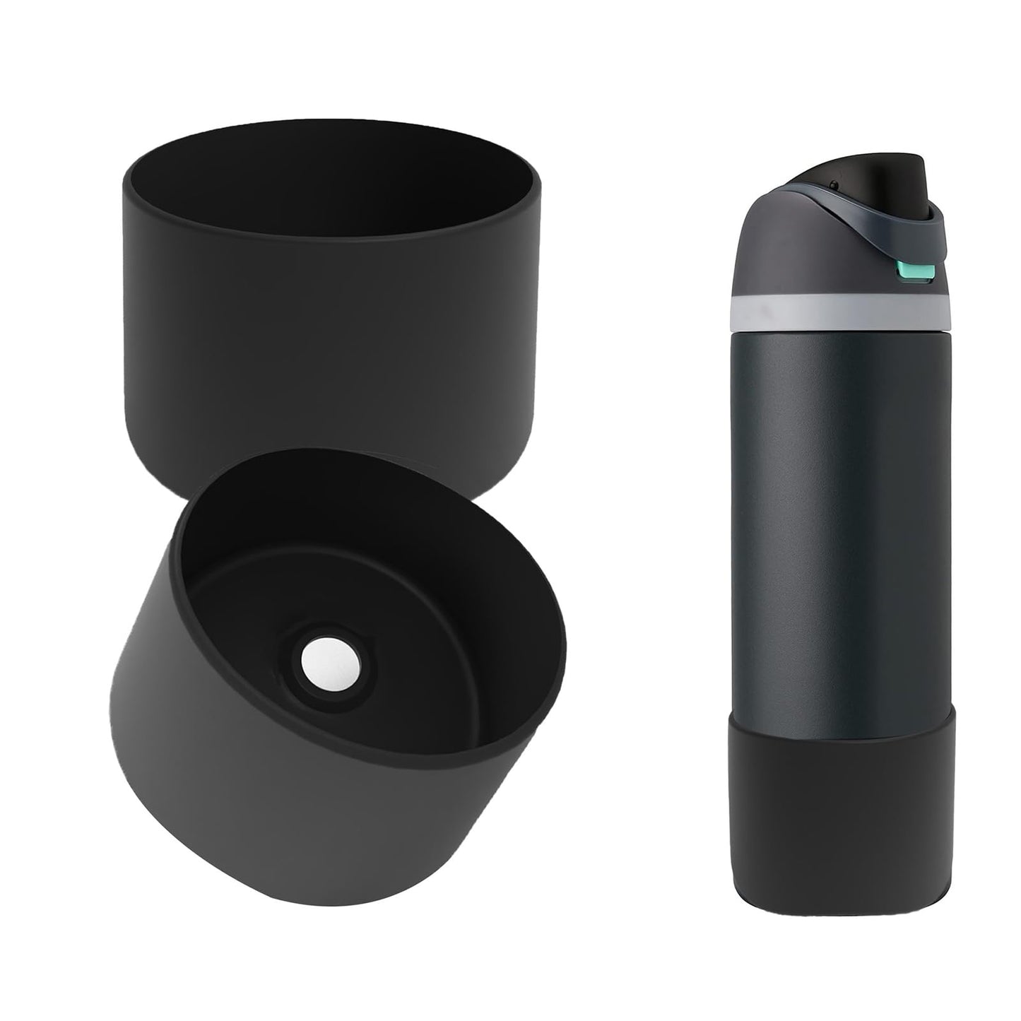 FFIHTY 2PCS Upgrade Silicone Boot Suitable for Owala 24oz 32oz 40oz FreeSip, Twist, and Flip Stainless Steel Water Bottle, Anti-Slip Protective Sleeve Bottom Bumper Water Bottles