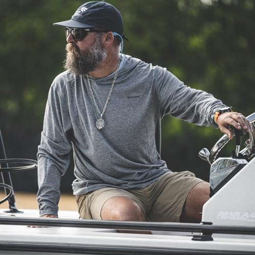 Simms Men's BugStopper Hoody - Insect Shield Technology With UPF 30 Fabric - Quick Dry Bug Repellent Fishing Shirt for Warm Weather Outdoor Activities (Bay Leaf Heather, 2X-Large)