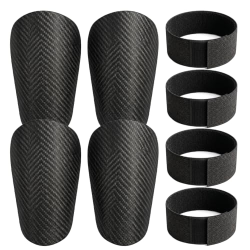 Mini Soccer Shin Guards for Youth & Adults - Black 2 Pair