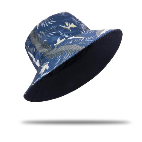 Oversize XXL Bucket Hat Reversible Extra Large Sun Hat Big Head Wide Brim Fishing Hat for Men Women Black-Blue