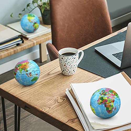 Mini Earth Stress Balls 3 Pack - Foam Globe Sensory Toys for Kids & Adults