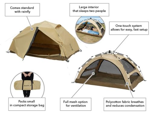 DOD Wagaya 1Pull Tent - Hiking Tents for Backpacking - Outdoor Tents for Camping - Easy Set Up