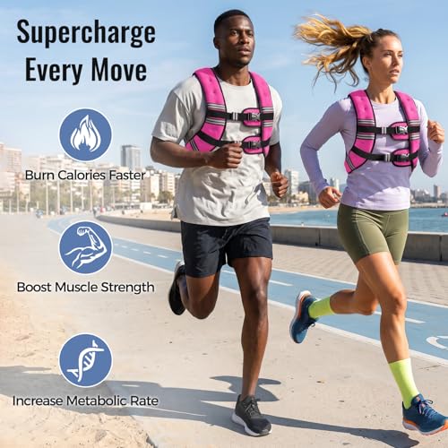 Zeerun Weighted Vest Pink 15 lb Men Women Fitness Workout Gear