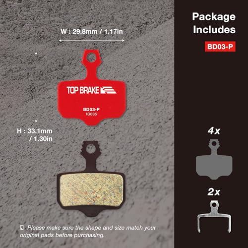Red MTB Disc Brake Pads Compatible with SRAM Level T & Avid Elixir - 2 Pairs