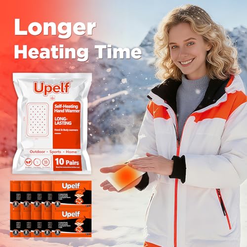 Disposable Hand Warmers 20 Count - Long-Lasting Air-Activated Warmth, 10 Pairs