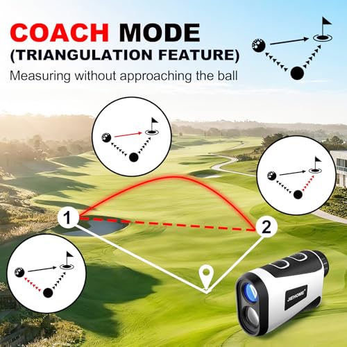 Golf Rangefinder with Slope, Magnetic, 1200 Yards - White