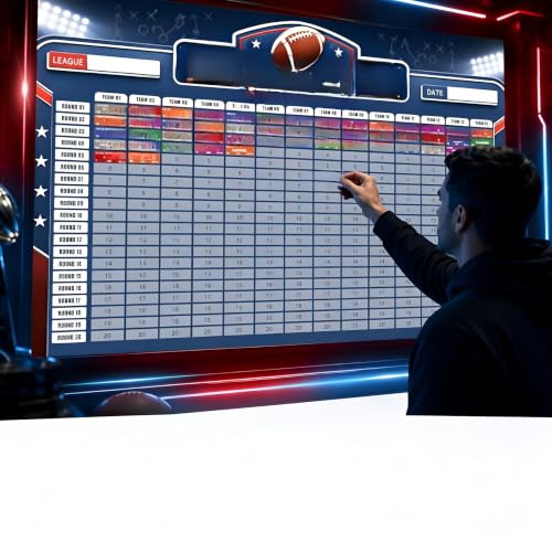 WishWeaver 2026-2027 Fantasy Football Draft Board Kit with 692+ Labels - Red & Blue Variants