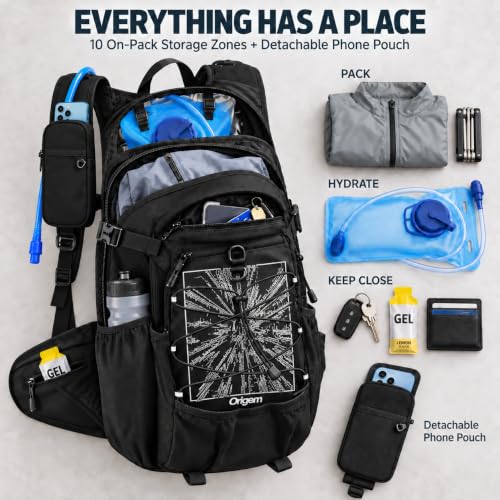 22L Hiking Hydration Backpack with 3L Water Bladder & Rain Cover for Men Women