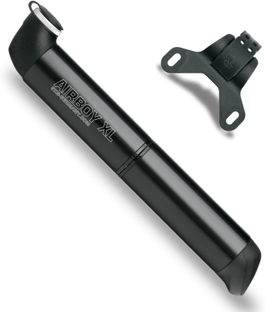 SKS Germany Airboy Mini Pump, Air Pump (Bicycle Pump with Two-Chamber Pump System, Wheel Accessories with 2 Equal Handle Parts, Bicycle Air Pump with Selectable Valve Head), Black