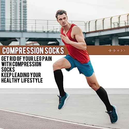 ACTINPUT Copper Compression Socks Men Women Circulation 4 Pairs-Best Support for Nurses,Running,Cycling