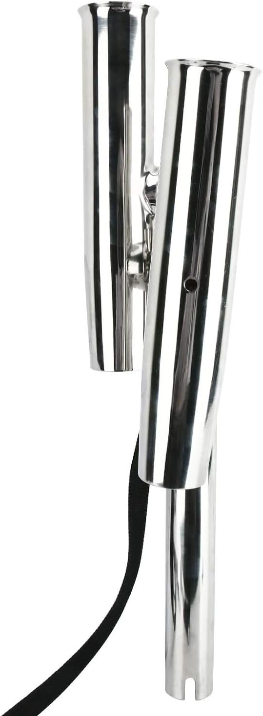 Amarine-made Silver Highly Polished Dual Adjustable Rod Holder , Double Angle Adjustable Rod Holder , Any Angle from Water