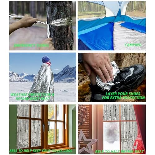 Emergency Foil Thermal Blanket (Pack of 25), 210 x 160 cm (82" x 63") Emergency shelter Survival Reflective Blankets Perfect for Outdoors, Hiking, Survival, Marathons or First Aid