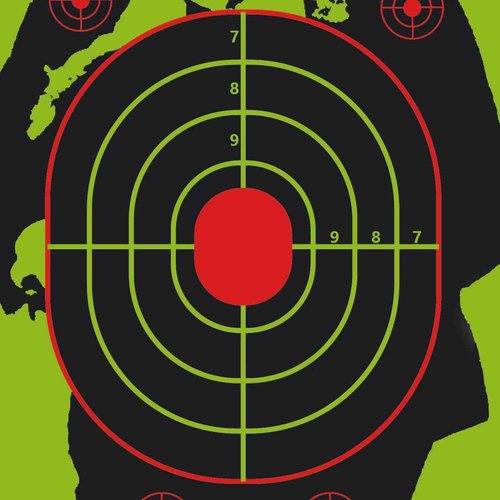 Hunter Splatter Shooting Targets - 12 x18'' Range Paper Targets, Funny & Easily See Your Shots Bright Fluorescent Green Shooting Accessories, Great for All Firearms
