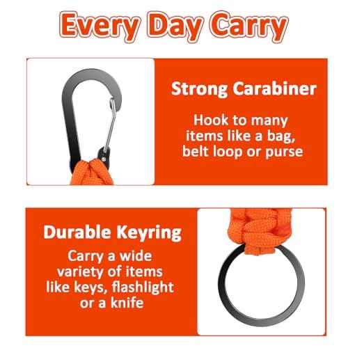 Keychain with Key Ring Paracord Key Chain Hanger Heavy Duty Clips Key Chain Strap Accessories for Backpack Outdoor Men Women