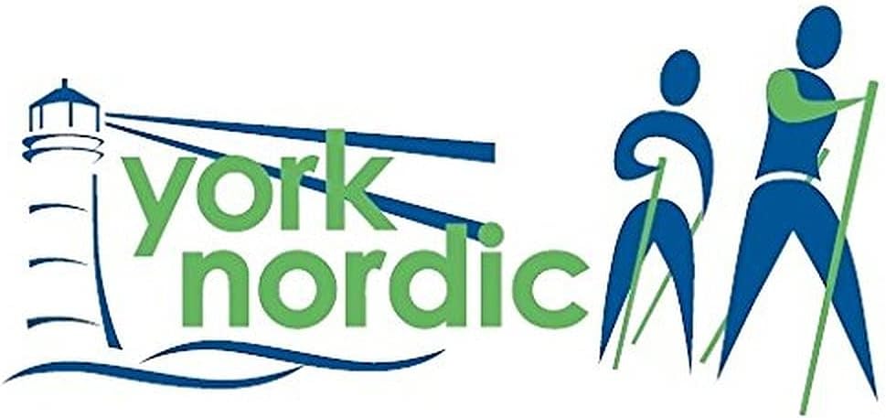 Official Nordic Walking Poles - True Classic Nordic Glove Grips, Lightweight, Adjustable, and Collapsible -2 Pieces w/flip Locks, Detachable Feet and Travel Bag by York Nordic - Heights 5'4"-6'2"