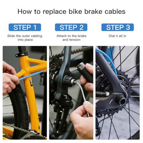 Universal Brake Cable Housing,5mm 3Meters,Lined Bicycle/Bike Brake Cable Housing,Bicycle Brake Cable Gear Wires,DIY Replacement Accessory Kit for Mountain/Road Bicycles with End Caps & Ferrules,Blue