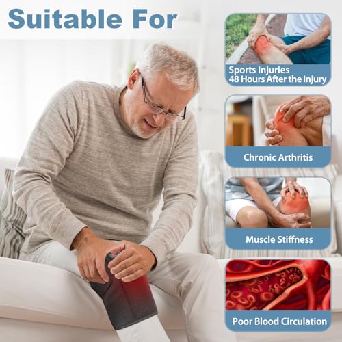 Cordless Heated Knee Brace for Arthritis Pain Relief - 3 Temperature Modes with Rechargeable Battery
