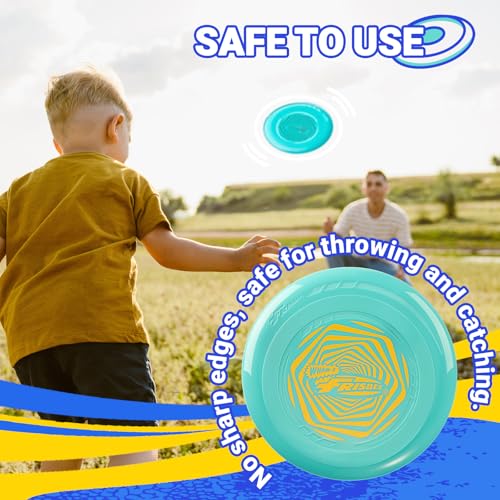 Wham-O 9 Inch Flying Disc Set - Lightweight Outdoor Lawn Games for Kids & Family - 4 Pack