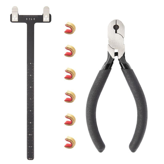 Rcfamliy Archery Bow Tuning Kit T-Square Ruler, Nock Pliers & 6 Brass Nocking Points for Recurve Bow | Precision Tools for Arrow Tuning & Bow String Adjustment