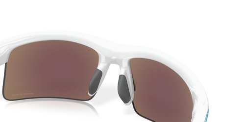 Oakley Kids' OJ9013 Capacitor Rectangular Sunglasses, Polished White/Prizm Sapphire, 63 mm