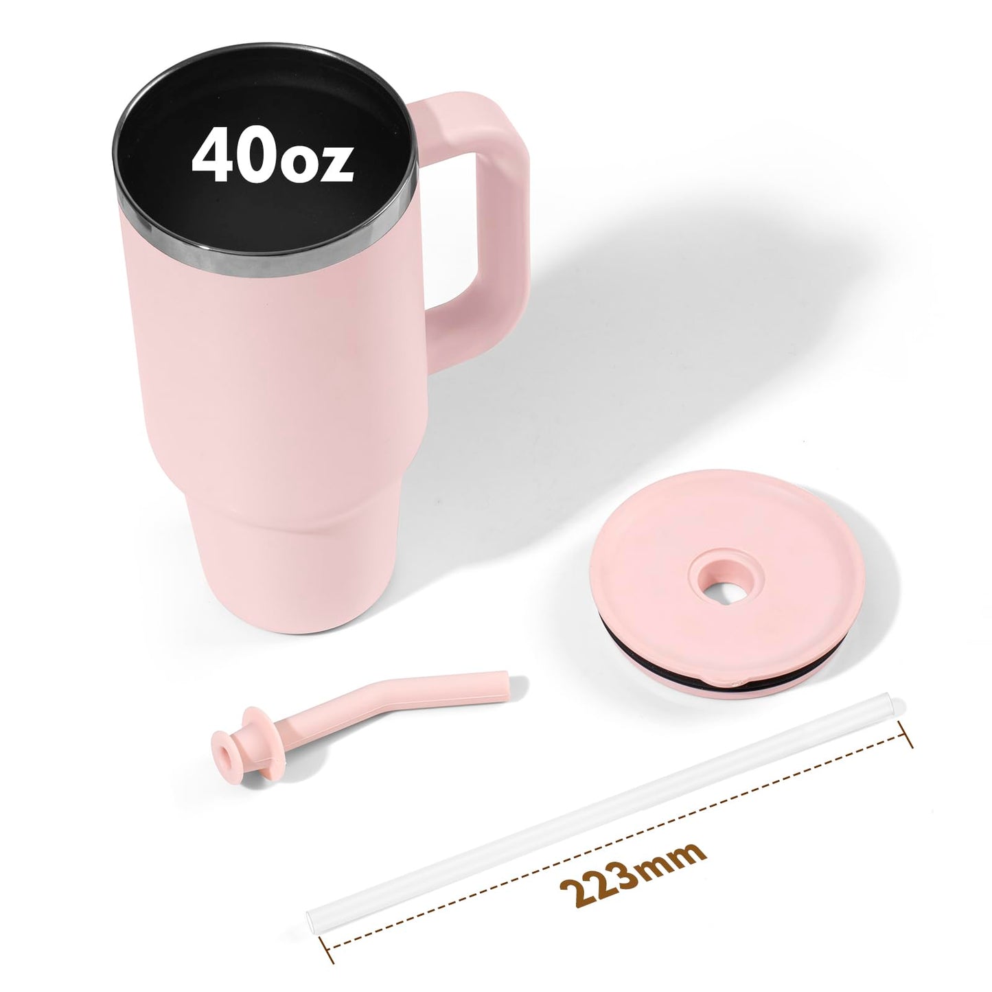 Greant 5 PCS Press in Straw for Hydroflask Tumbler, Straws for Hydro Flask Tumbler Straw Replacement 20 oz to 40 oz (5 PCS, 5 Colors, for Hydroflask Tumbler 40oz)