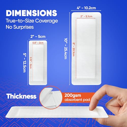 Sterile Adhesive Gauze Dressings 30 Pack - Large & Small Wound Bandages