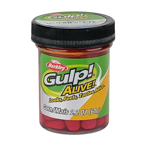Berkley Gulp! Alive! Corn Fishing Bait, Red Maize, Extreme Scent Dispersion, Great Replacement for Natural Corn, Ideal for Trout, Bass, Crappie, Catfish and More