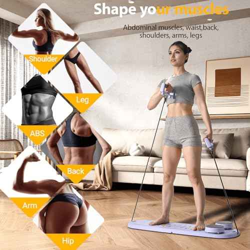 Pilates Reformer Sets Pilates Board 6in1 Multifunctional Abdominal core Trainer Workout Equipment,Exercise Board Foldable Ab Board Trainer Pilates Exercise Machine (Purple)