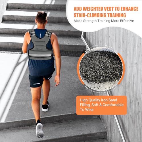 Adjustable Women’s Weighted Vest 6-12 Lb with Iron Sand Weights, Gray 20-32 Lb