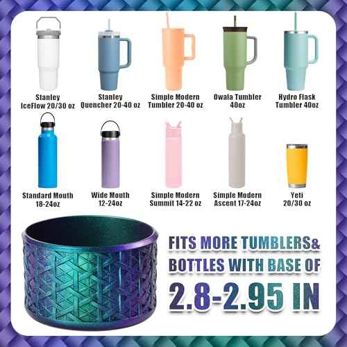 Silicone Boot for Stanley Quencher 40 oz & IceFlow 30 oz Tumbler, for Stanley Black Chroma, Cup Sleeve Boot with Chameleon Gradient Surface for Stanley Accessories