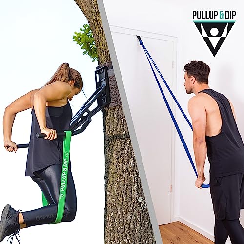 Resistance Bands Set with Door Anchor and Exercise Guide - Extra Light to Heavy, Pink, Red, Blue, Green