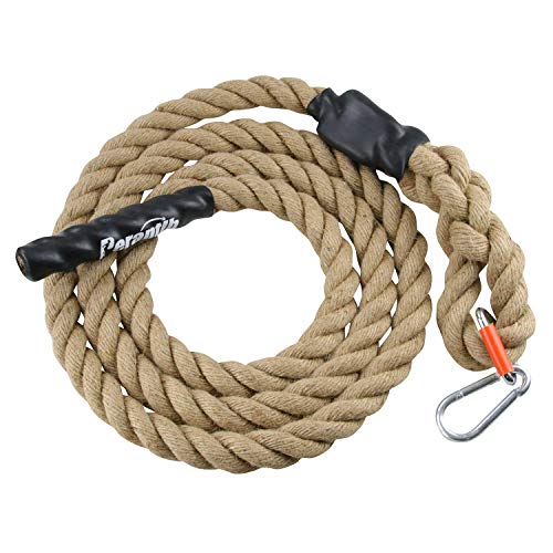Outdoor Climbing Rope for Fitness & Strength Training, 20 ft with Hook, 1.5 Inch Diameter