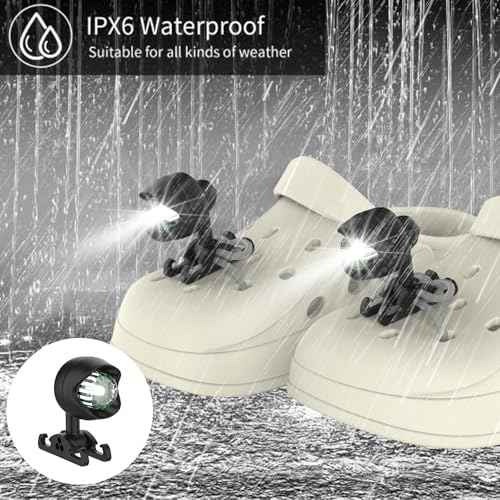 Vergissm Shoe Lights, Running Lights for Runners, 2PCS Waterproof Light for Sports Shoses, Rechargeable Headlights Compatible with Croc, Hands Free Flashlights for Night Running, Dog Walking