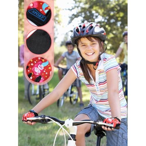 6 Pairs Kids Bike Gloves Fingerless Gymnastics Monkey Bar Workout Golf Gloves for Girls Cycling Exercise