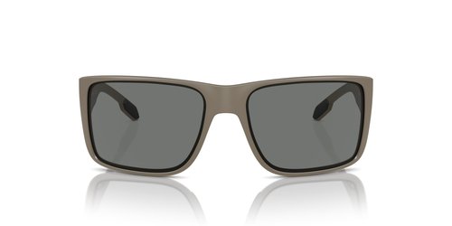 Native Eyewear Men's Badlands Rectangular Sunglasses, Matte Desert Tan/Grey Polarized, 58 mm